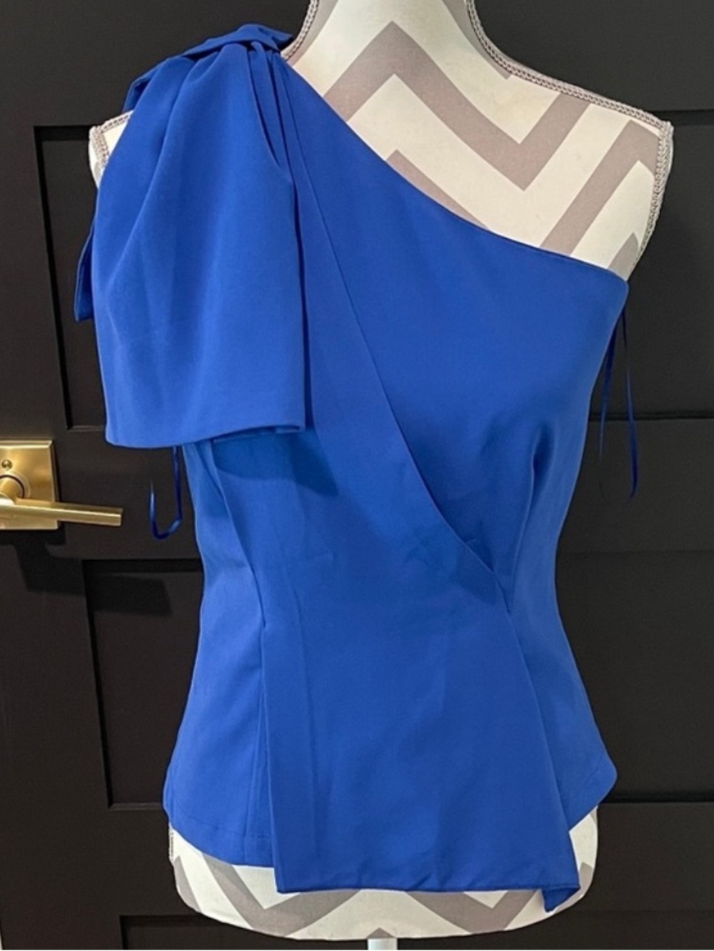 TCEC One Shoulder Blouse With Scarf Detail Size S